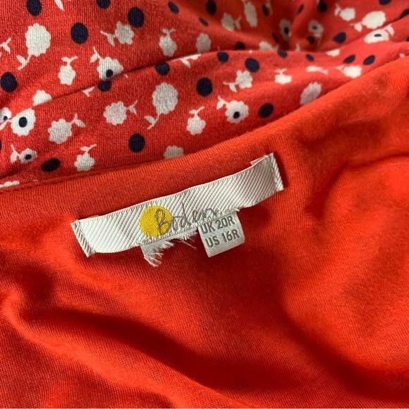 Boden Floral Print V-neck Red Dress - Picture 15 of 15